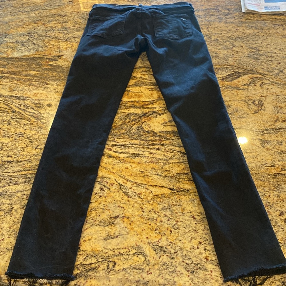 Rag and bone, black, skinny jeans, torn bottoms